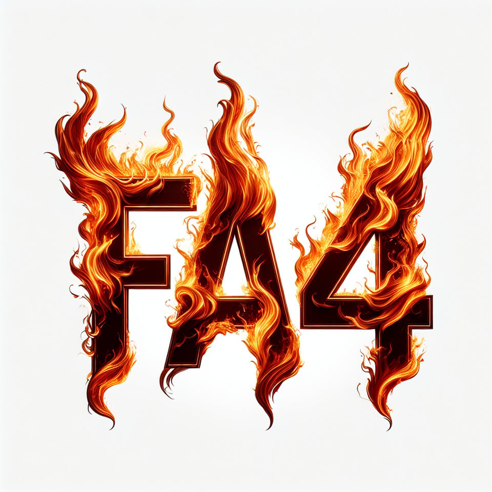 text FAB4 fire alphabet text effects on white background text effect image