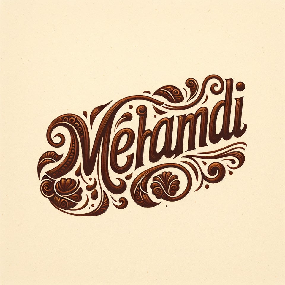 i want a text named mehandi text effect image