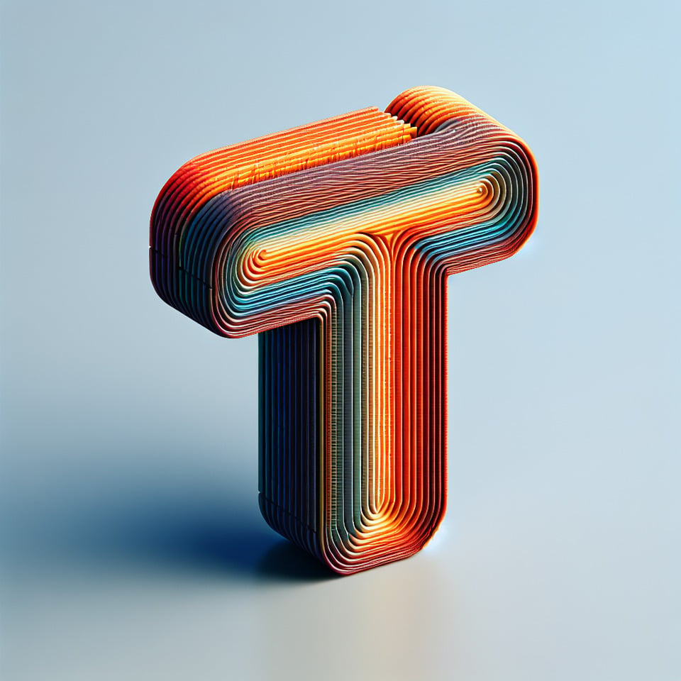 t logo design 3d text effect image
