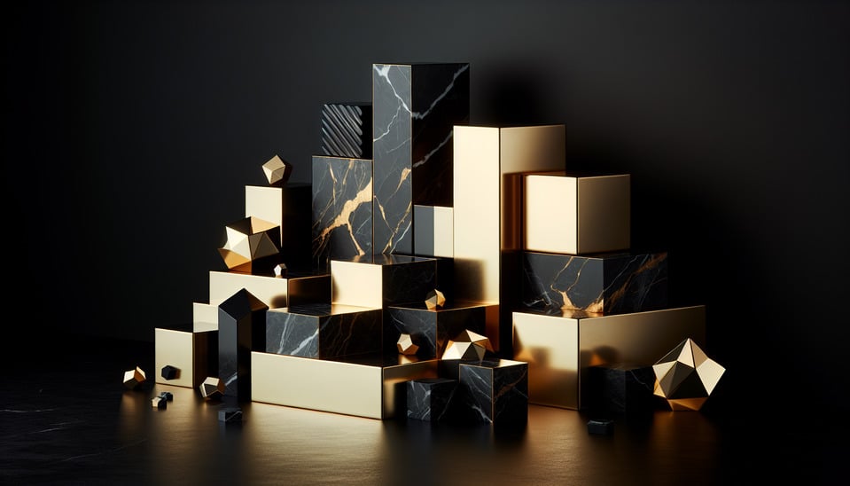 -luxurious-marble-Geometric-forms-gold-with-black- text effect image