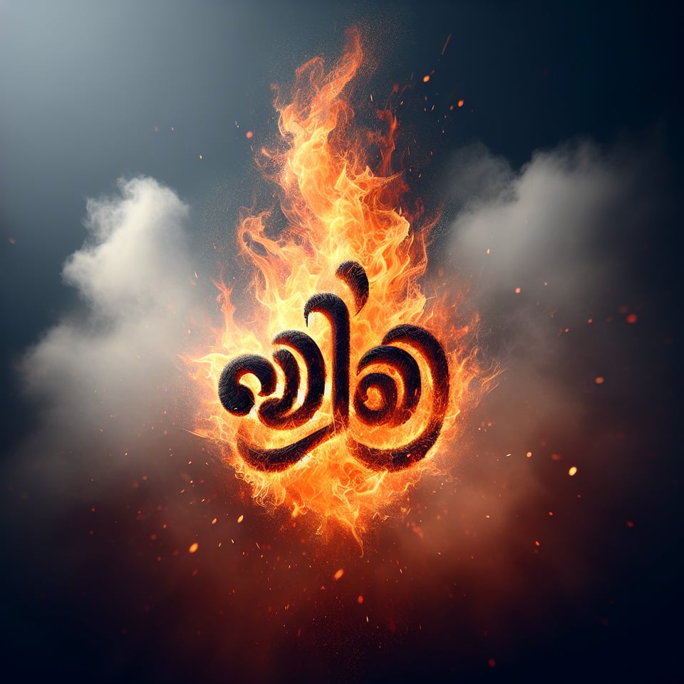 ചൂട്ട് make this word into fire text effect image