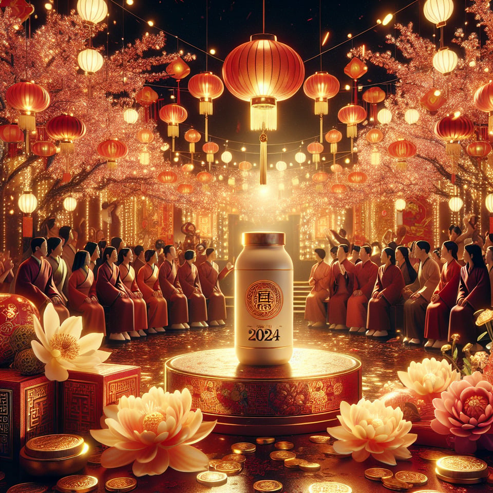 Happy Lunar New Year 2024product text effect image