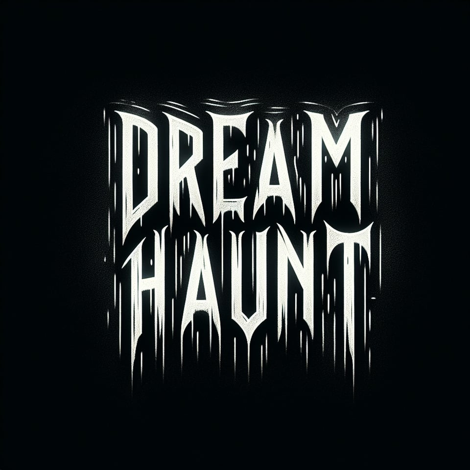 Dream Haunt writen in horror them black bg text effect image