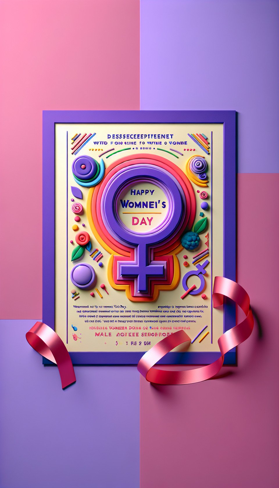 women dayposter3d render text effect image