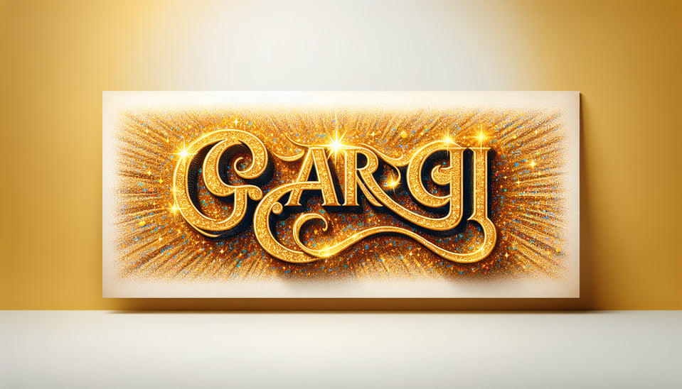 text Gargi golden sparkles text effect banner on white background text effect image
