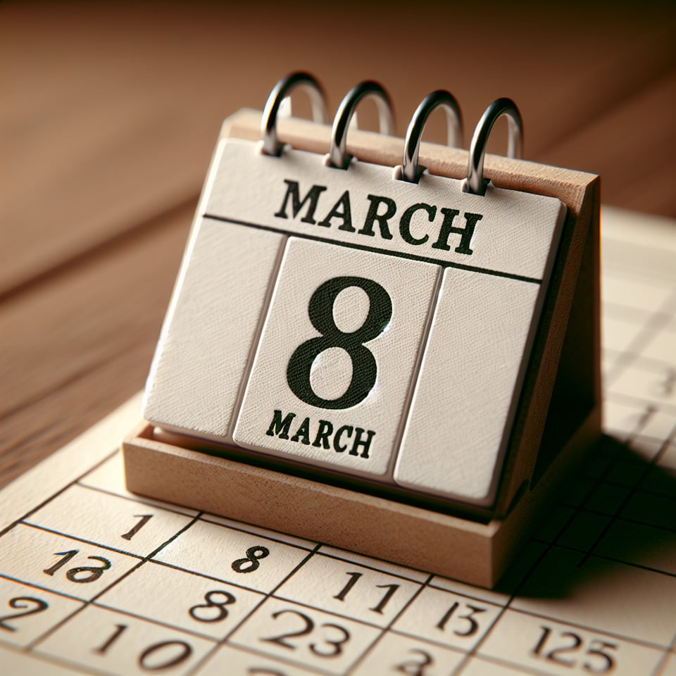8th march 8/3 text effect image