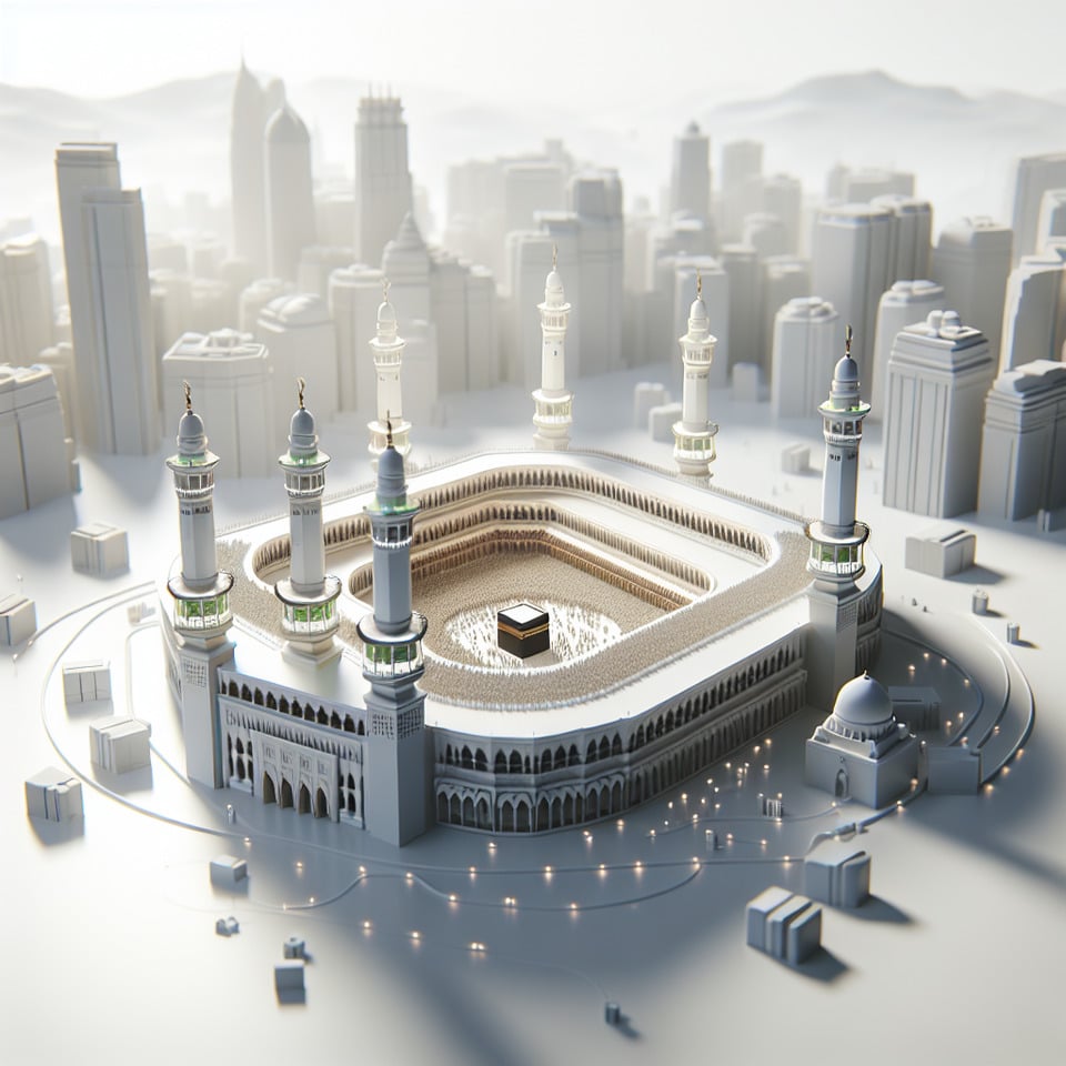 3d islamic mecca on a white background text effect image