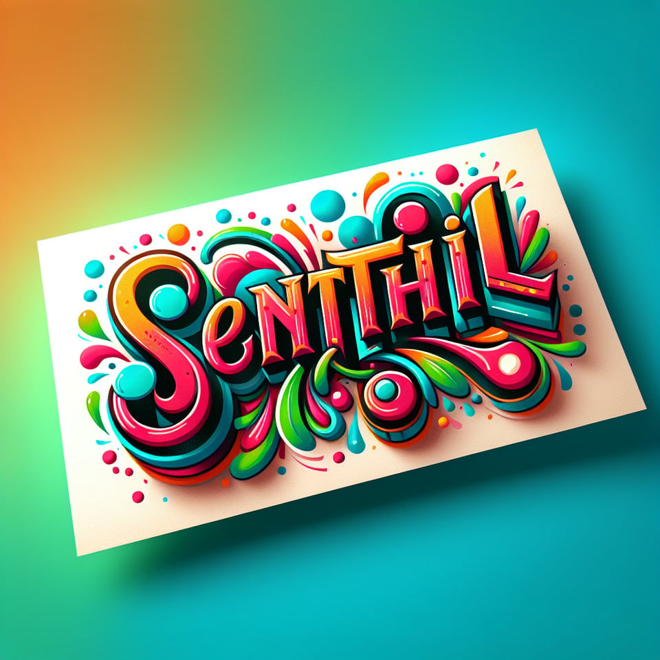 Senthil name in cartoon style text effect image