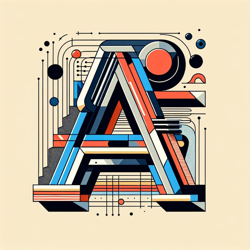 typography of alphabet A modern art style text effect image