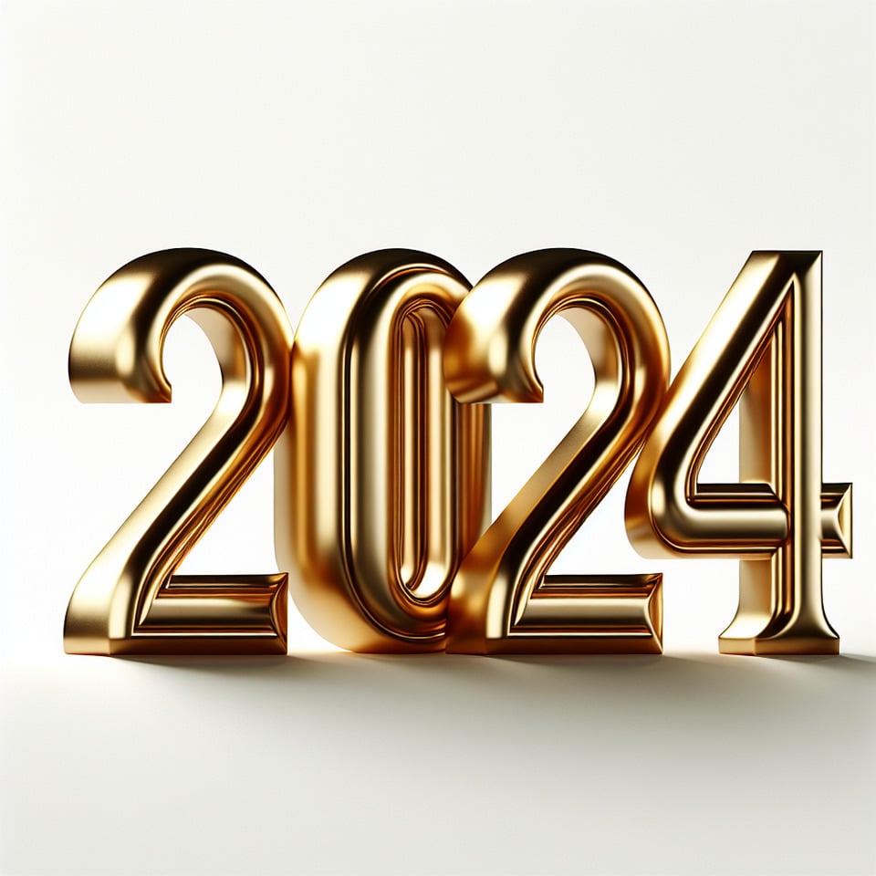 text 2024 gold text effect editable on white background text effect image