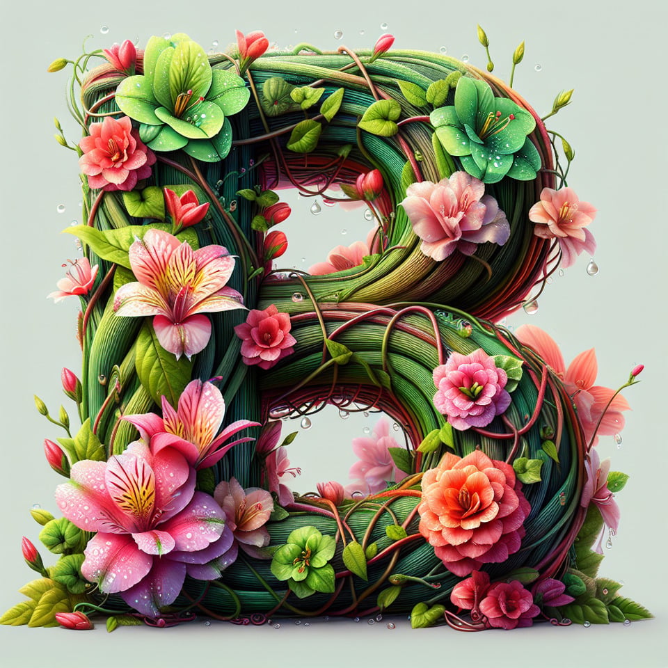 letters with flowers in them text effect image