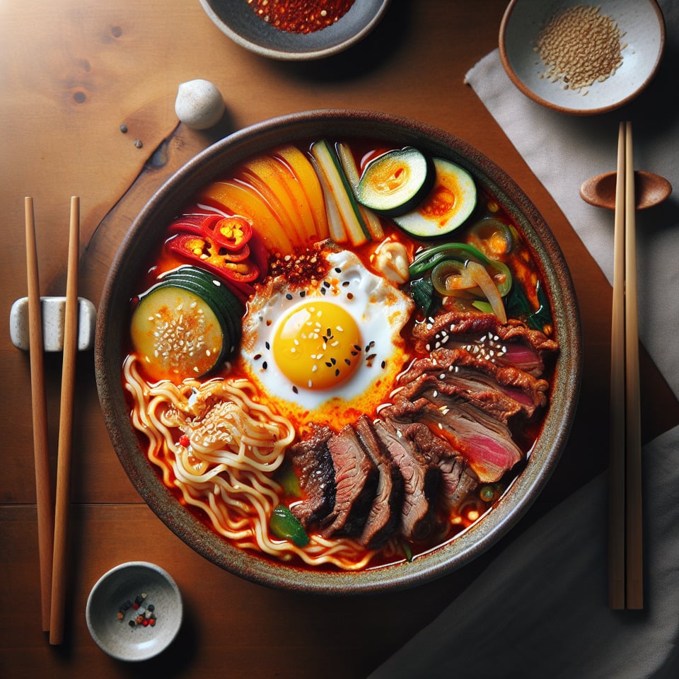 korean noodle spicy text effect image