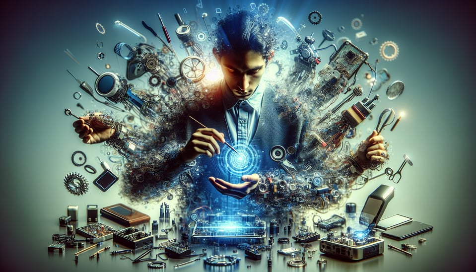 Gadgets Genius NAME with Gadgets Images text effect image