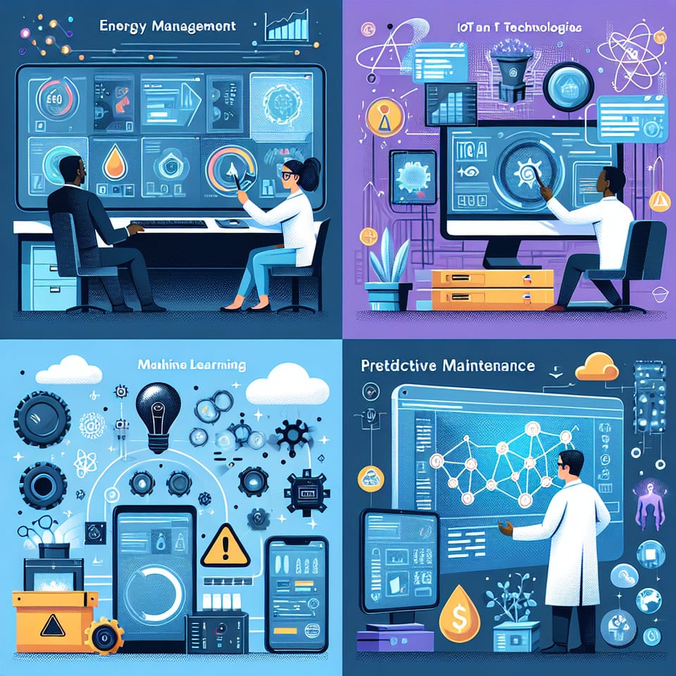 domain of the project : 1.energy management 2. iot technologies 3. machine learning 4.predictive maintainance text effect image