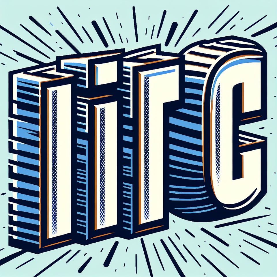 Text graphic comic of IIITGblue color thick tilted text effect image