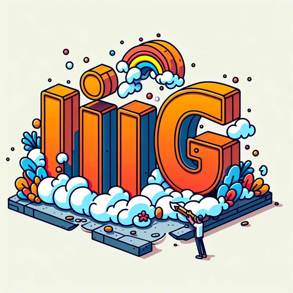 text IIITG cartoon text effect on white background text effect image