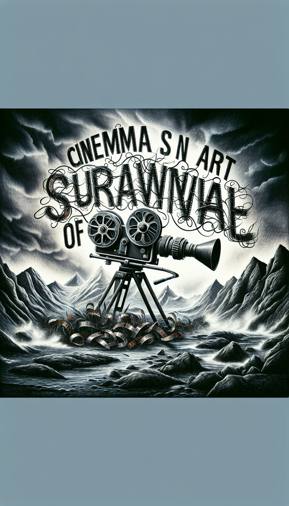 cinema is an art of survivaltypography text effect image