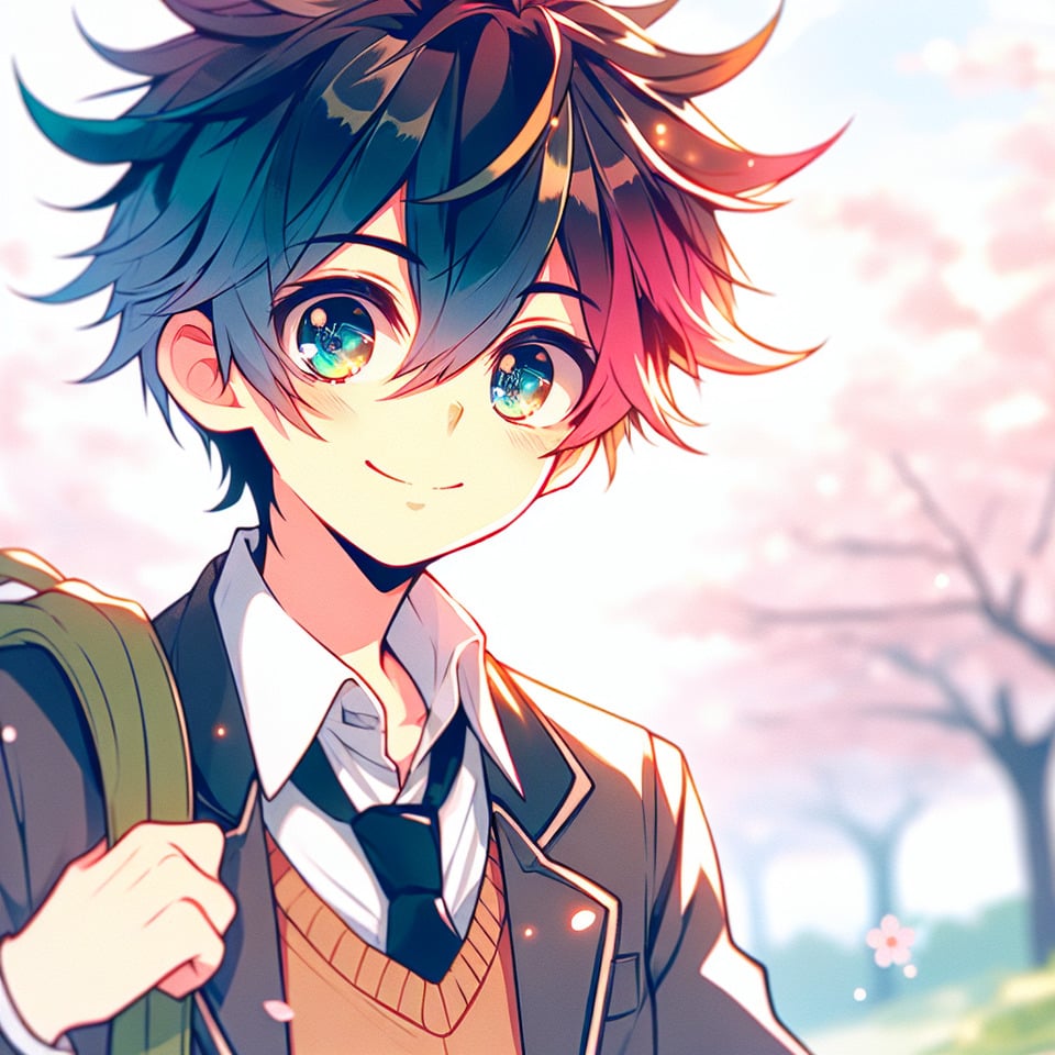 Anime boyIllustration  text effect image