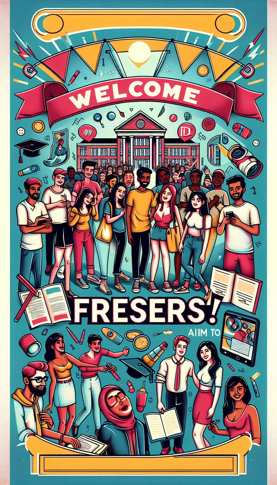 Generate a visual for freshers flyerposter text effect image