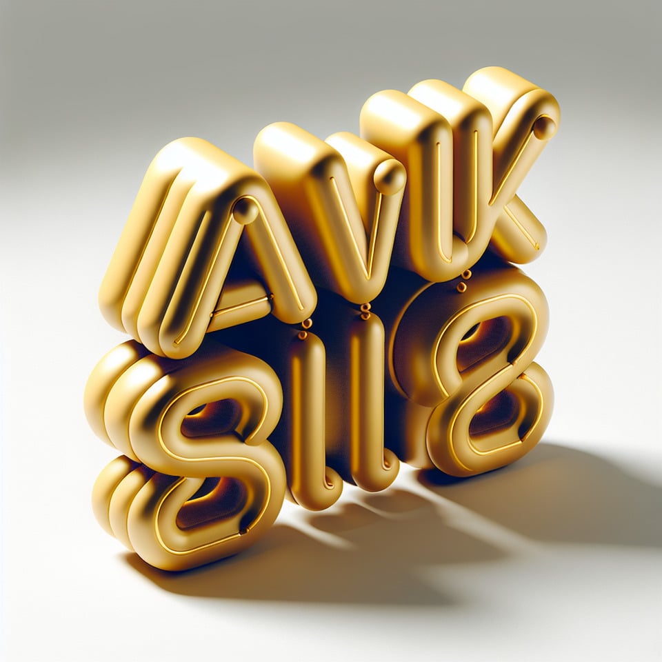 text aswuk08 3d text golden balloon lettering illustration vector on white background text effect image