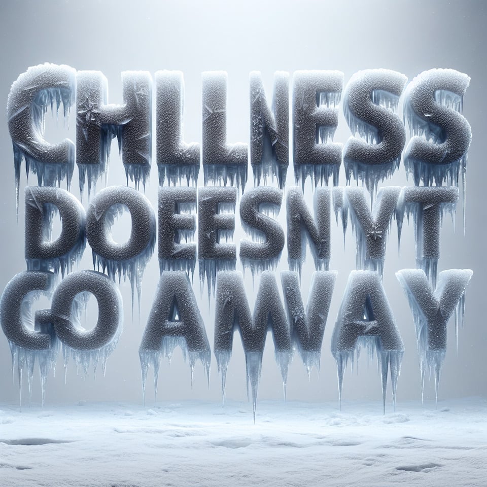 text Chillness... Doesn't Go Away ice effect text effect image