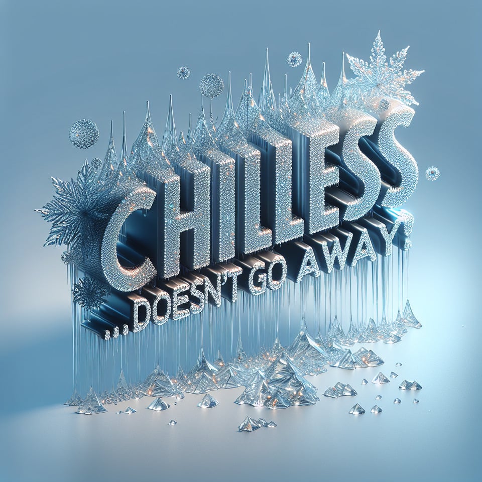 text Chillness... Doesn't Go Away ice effect3d render text effect image