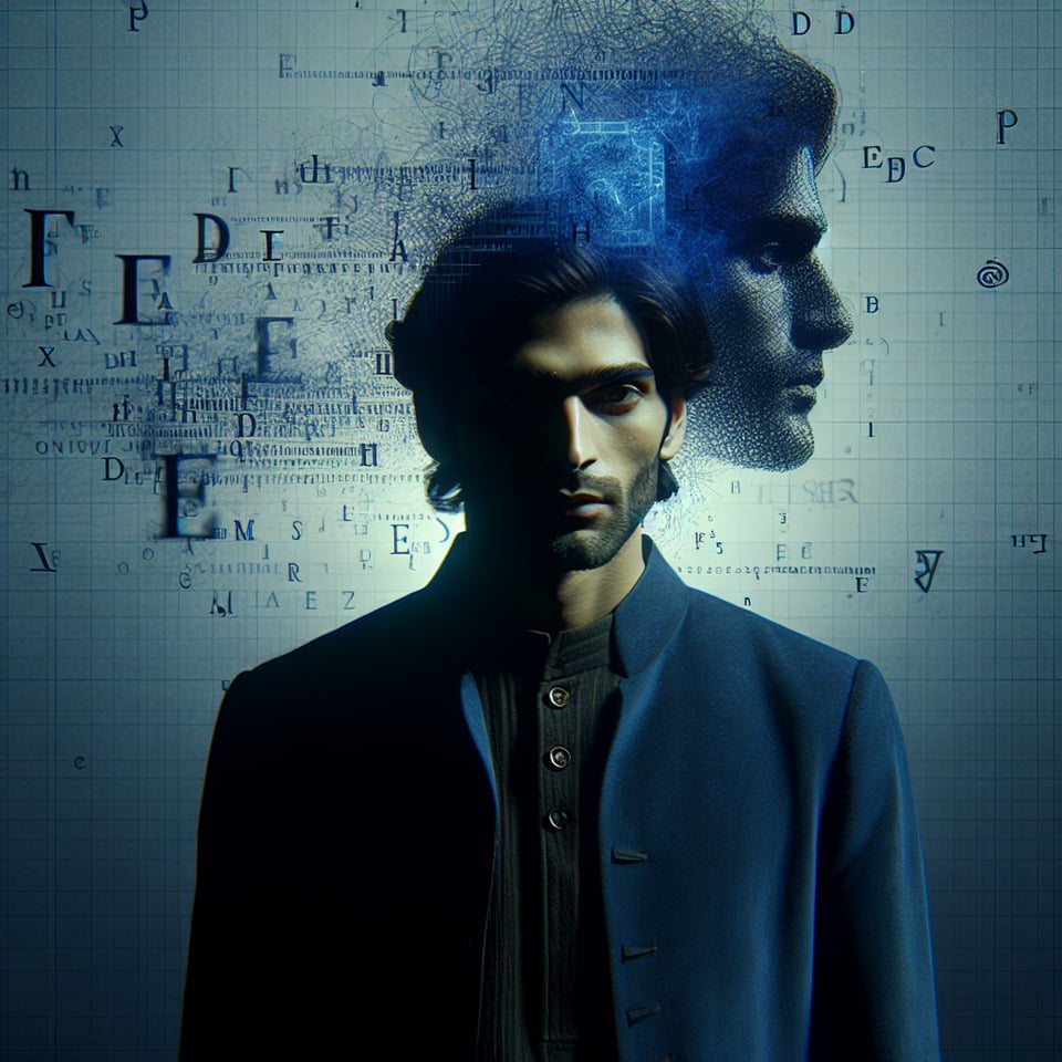 man in bluecinematicconceptual arttypography text effect image