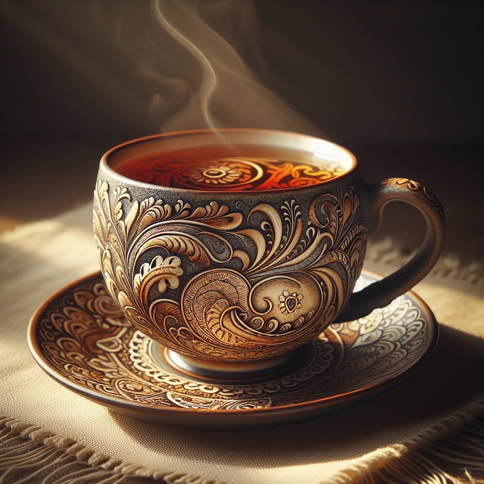 tea cup with tea text effect image