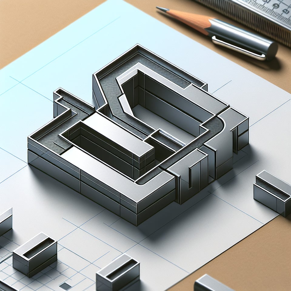 3d text logo with isometric form in metallic colour for the company NIT text effect image
