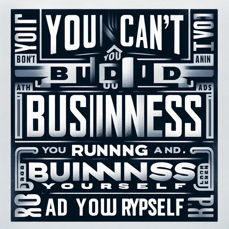 You Can't build your business running ads yourselftypography text effect image