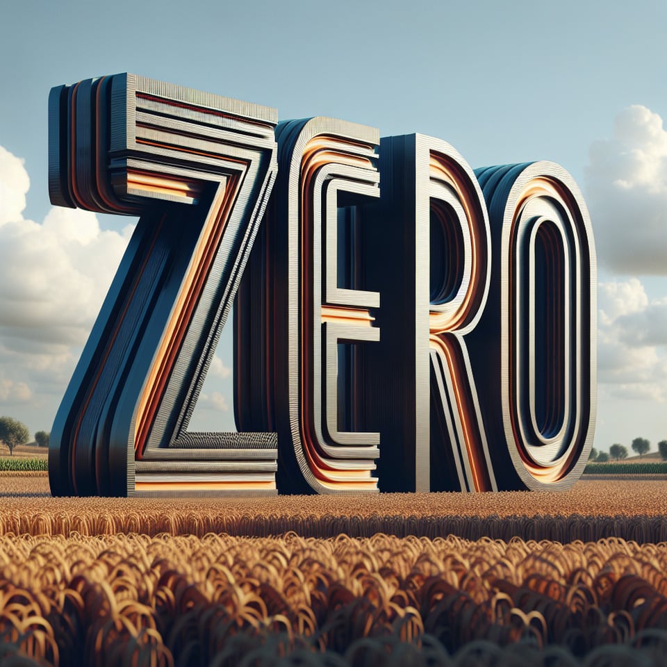 ZERON- an only word with the effect of farmers' protest effect3d rendertypography text effect image