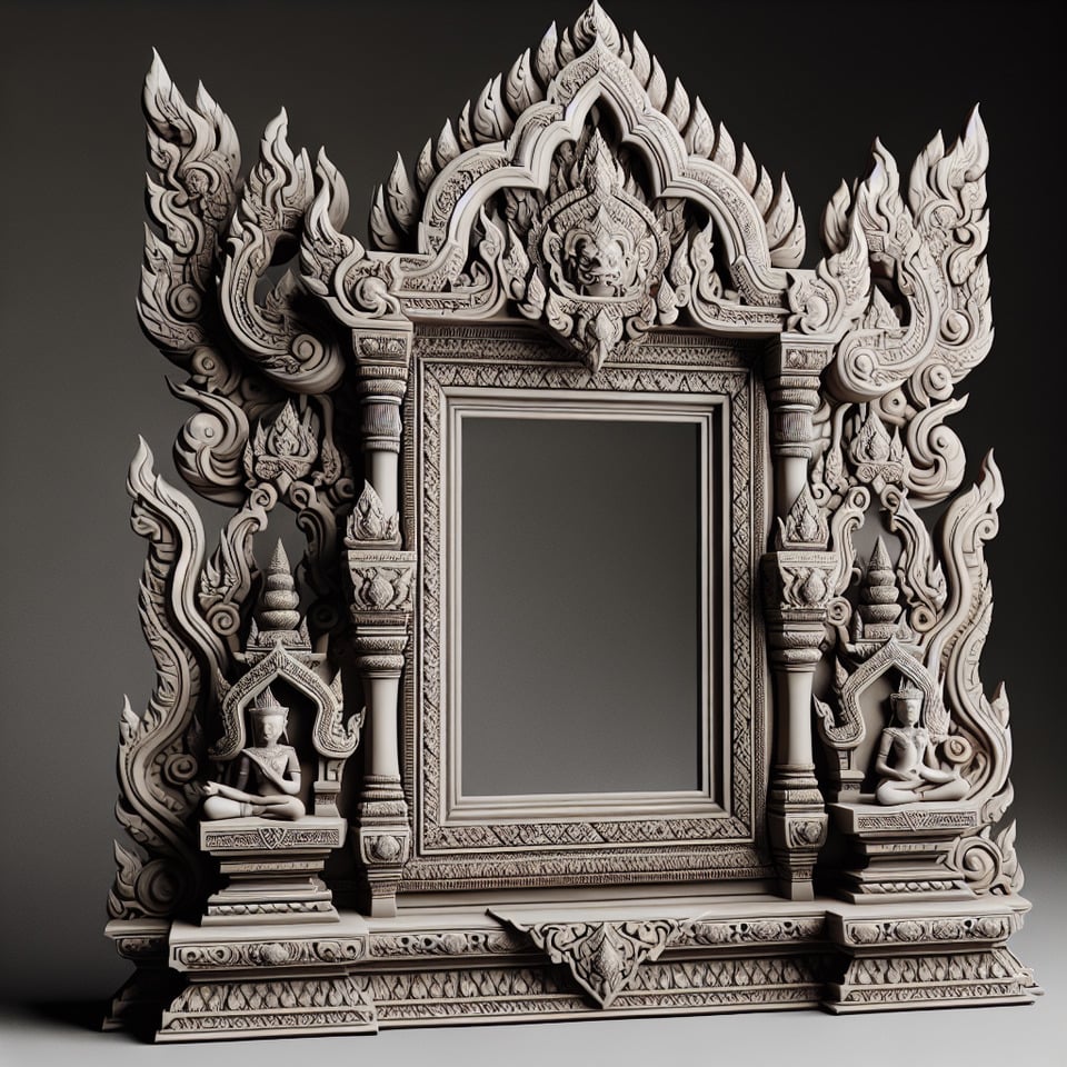 3d photo frame of khmer art text effect image