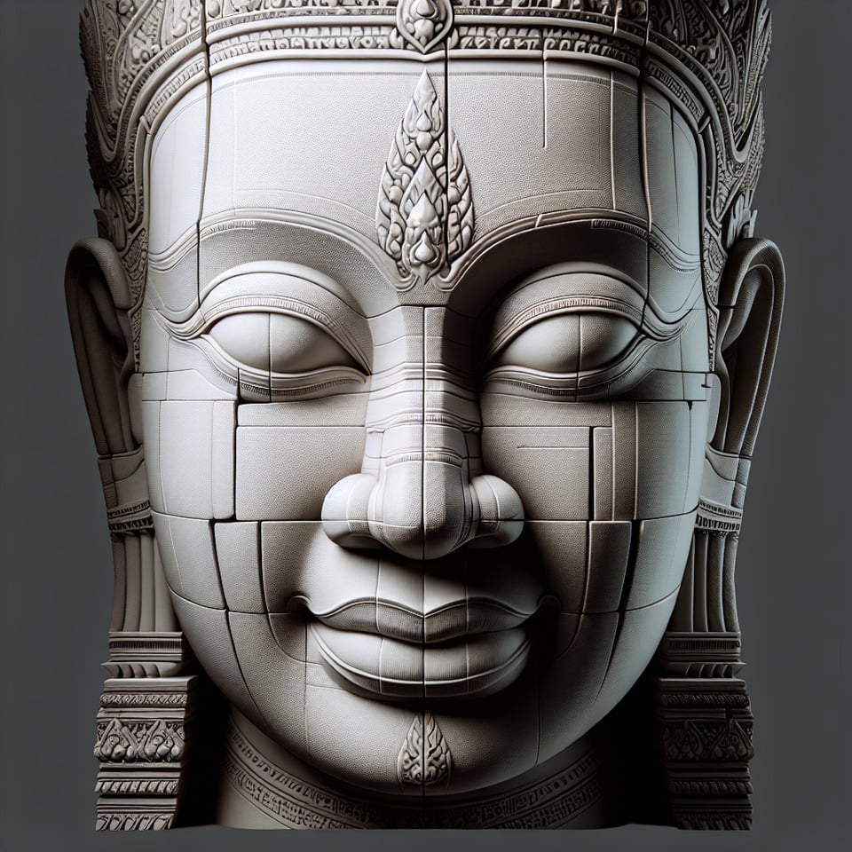 3d photo face to face look of khmer art text effect image