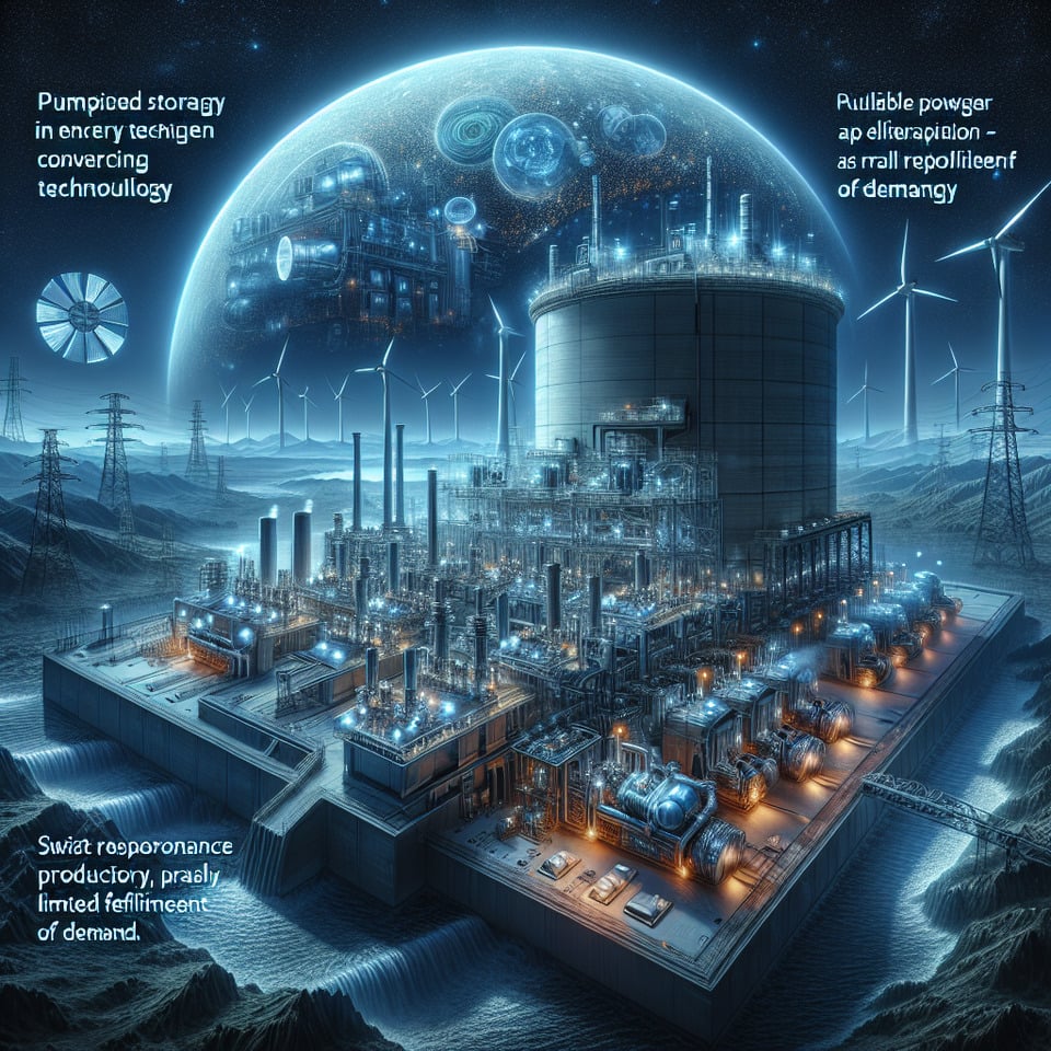 Pumped Storage Hydro Projects (PSHP) Revolutionized by Space Technology:,Due to their optimal designs and technological maturityPumped Storage Hydroelectric Powerplants (PSHP) plants have become a top priority in the international energy markets. These initiatives can successfully strike a balance between the need for rapid response times and enormous capacityespecially in areas close to locations with variable renewable energy sources.,A nation's power infrastructure needs to be resilient because the power grid's dependability depends on the ability of the electric production to fulfil the demand in real time. The strength of the power infrastructure has a direct impact on how consistently power is produced. The biggest obstacle to ensuring electricity's dependability is that it cannot be stored and must only be generated when it is required. There are only a handful of trustworthy solutions that can deal with this problem. There are just a few reliable optionsincluding hydropower and gas-fired combustion turbines. Both have extremely quick starts and can fulfil peak demand demands. text effect image