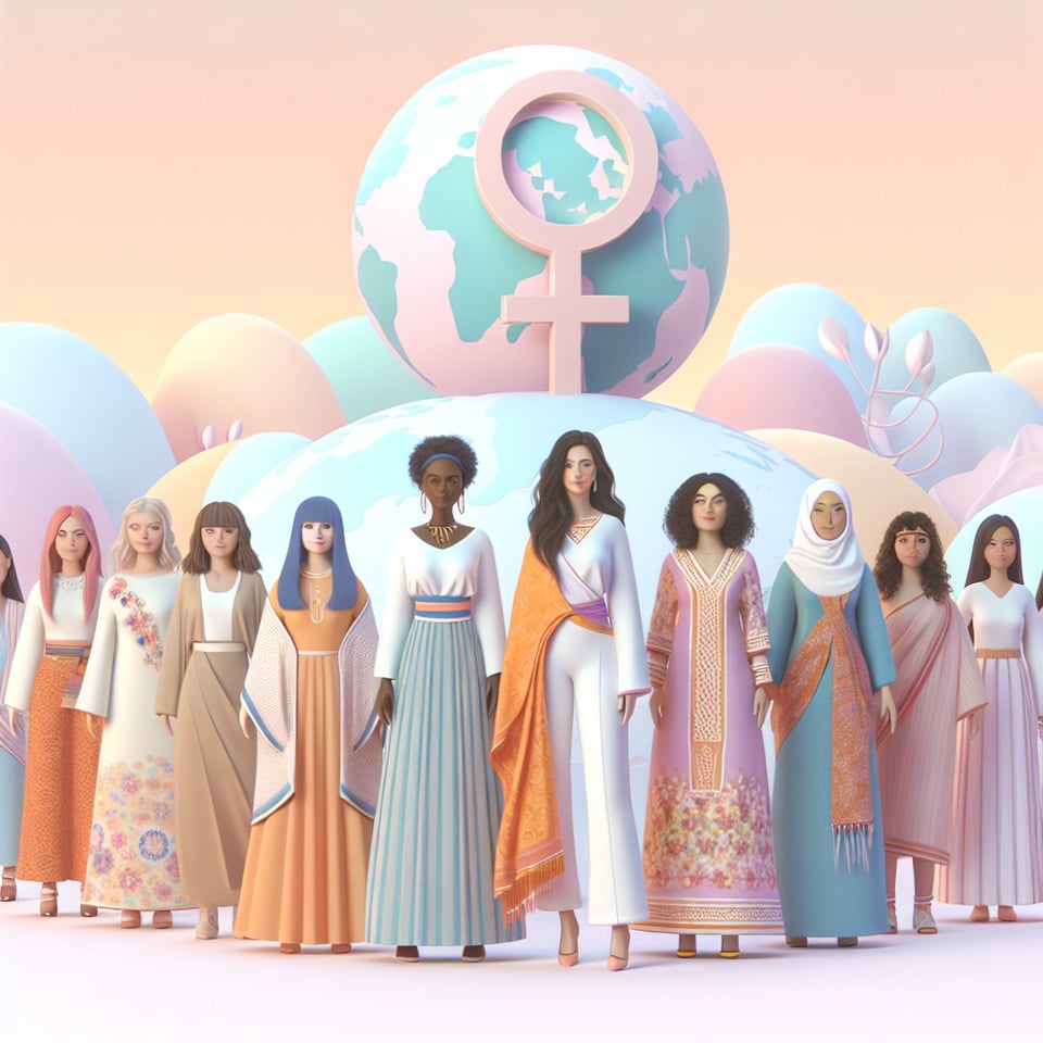 Women's Dayillustration3d render text effect image