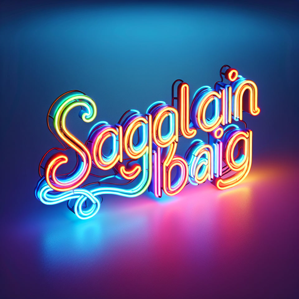 text saqlainbaig neon text effects on white background text effect image