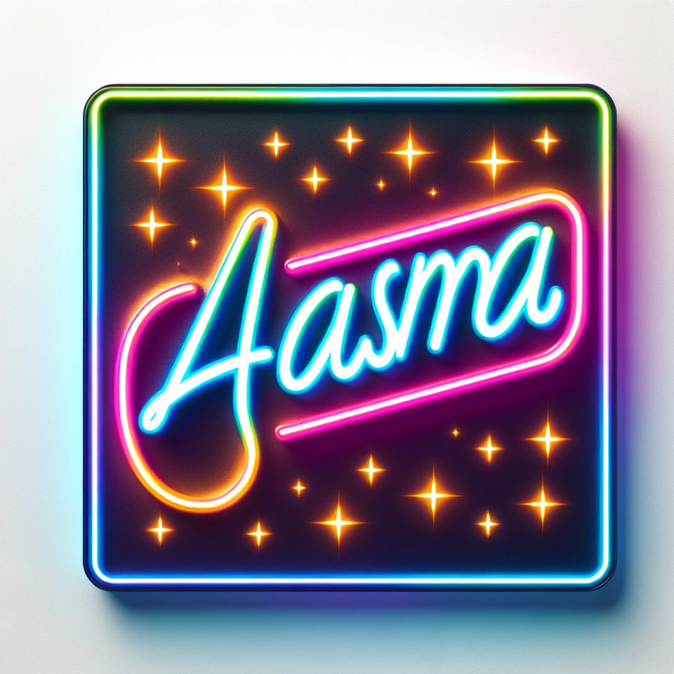 text AASMA neon text effects on white background text effect image