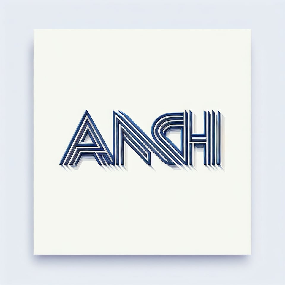 I want a photo which has whole white background and in the centre their is a name Ansh with font colour blue and the font has less curves and more lines or only word s has curves the font is thin but the letter A in the word is slightly big then other letters it seems to brilliantposterillustration text effect image