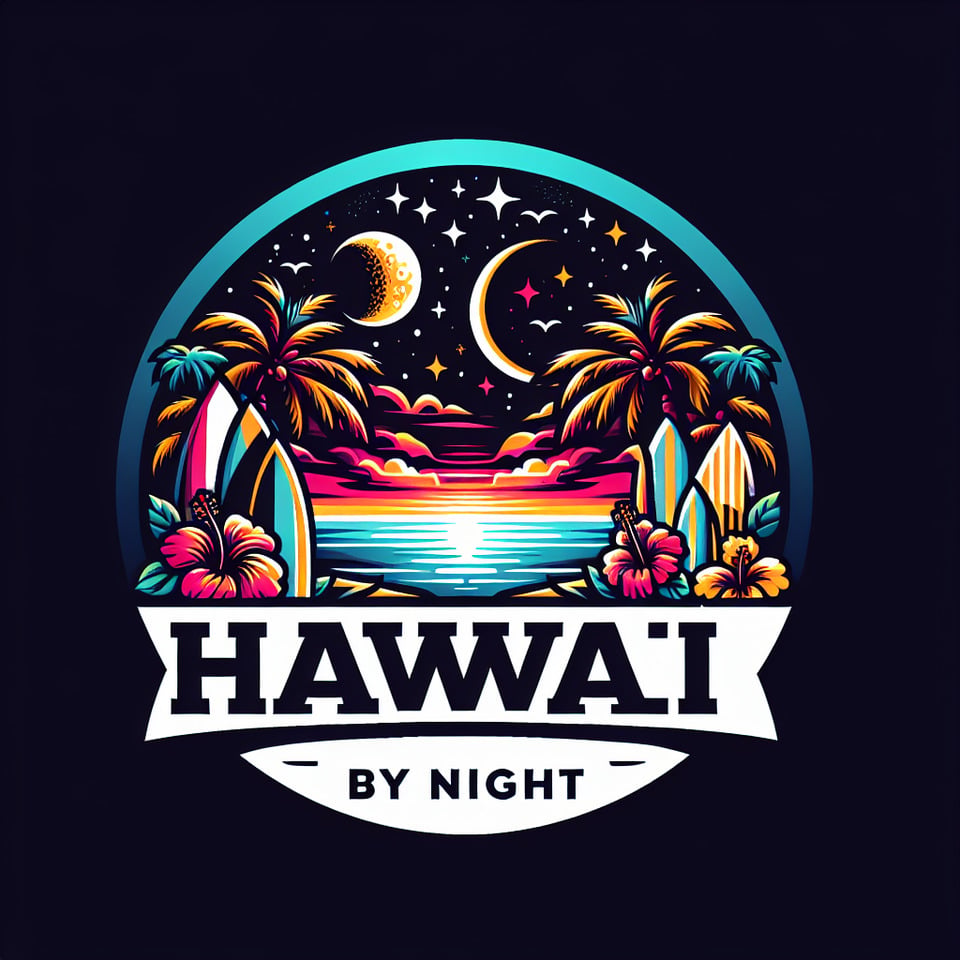 Hawaii by night logo text effect image