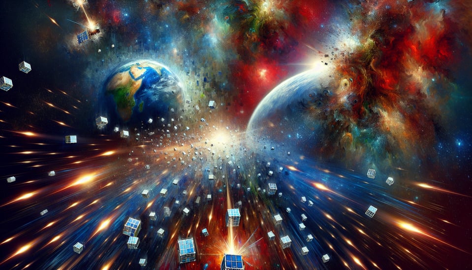Small but Mighty: Growth of CubeSats in Space text effect image