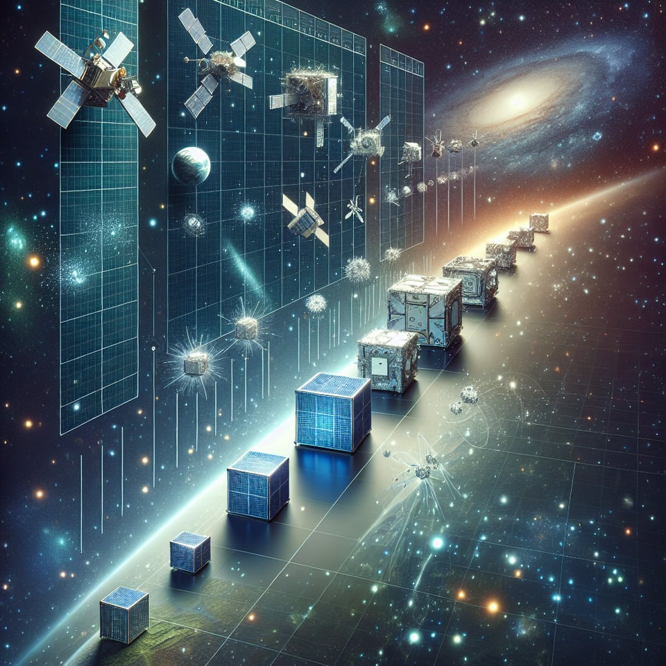 Small but Mighty: Growth of Cube Satellites in Space text effect image