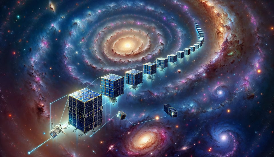 Small but Mighty: Growth of Cube Satellites in Space text effect image