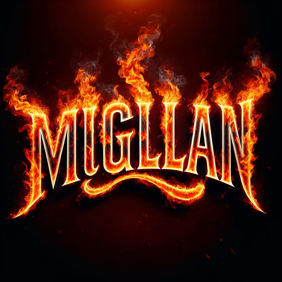 text MUGILAN fire alphabet text effects on white background text effect image