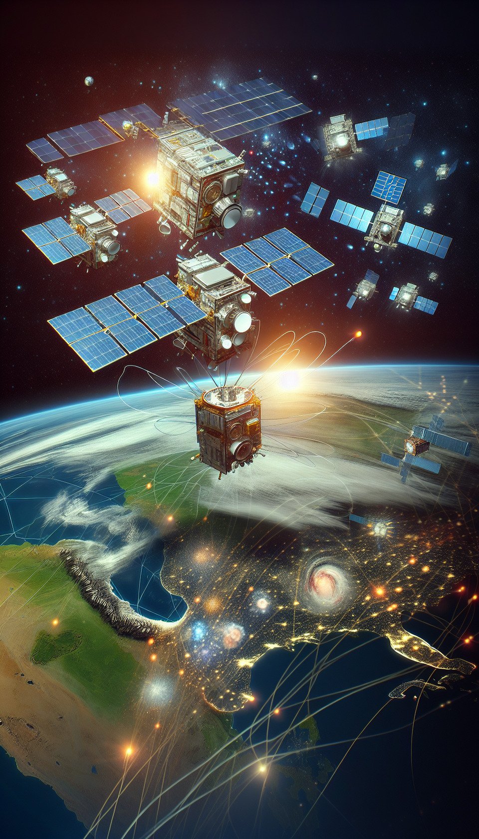 NO TEXT: Small PackagesBig Potential,,Despite their diminutive sizeSmallSats pack a powerful punch. Here are just a few ways these miniature marvels are contributing to the advancement of space exploration:,,Scientific Discovery: Nanosatellites can be deployed in constellationsforming a distributed network that gathers comprehensive data on Earth's atmosphereclimate changeand natural phenomena. This allows scientists to observe large-scale processes with unprecedented detail and coverage.,Technological Innovation: SmallSats provide a cost-effective platform to test new technologies in the harsh environment of space. This paves the way for future advancements in areas like miniaturized electronicspropulsion systemsand radiation-resistant materials.,Global Observation: SmallSats can be equipped with high-resolution camerasenabling them to image Earth's surface in real-time. This data is invaluable for applications like agriculturedisaster managementand resource exploration. text effect image