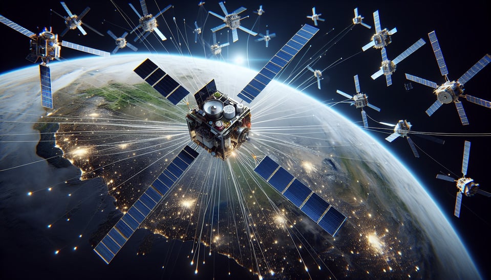 dont add TEXT: Small PackagesBig Potential,,Despite their diminutive sizeSmallSats pack a powerful punch. Here are just a few ways these NO  miniature marvels are contributing to the advancement of space exploration:,,Scientific Discovery: Nanosatellites can be deployed in constellationsforming a distributed network that gathers comprehensive data on Earth's atmosphereclimate changeand natural phenomena. This allows scientists to observe large-scale processes with unprecedented detail and coverage.,Technological Innovation: SmallSats provide a cost-effective platform to test new technologies in the harsh environment of space. This paves the way for future advancements in areas like miniaturized electronicspropulsion systemsand radiation-resistant materials.,Global Observation: SmallSats can be equipped with high-resolution camerasenabling them to image Earth's surface in real-time. This data is invaluable for applications like agriculturedisaster managementand resource exploration.,3d render text effect image