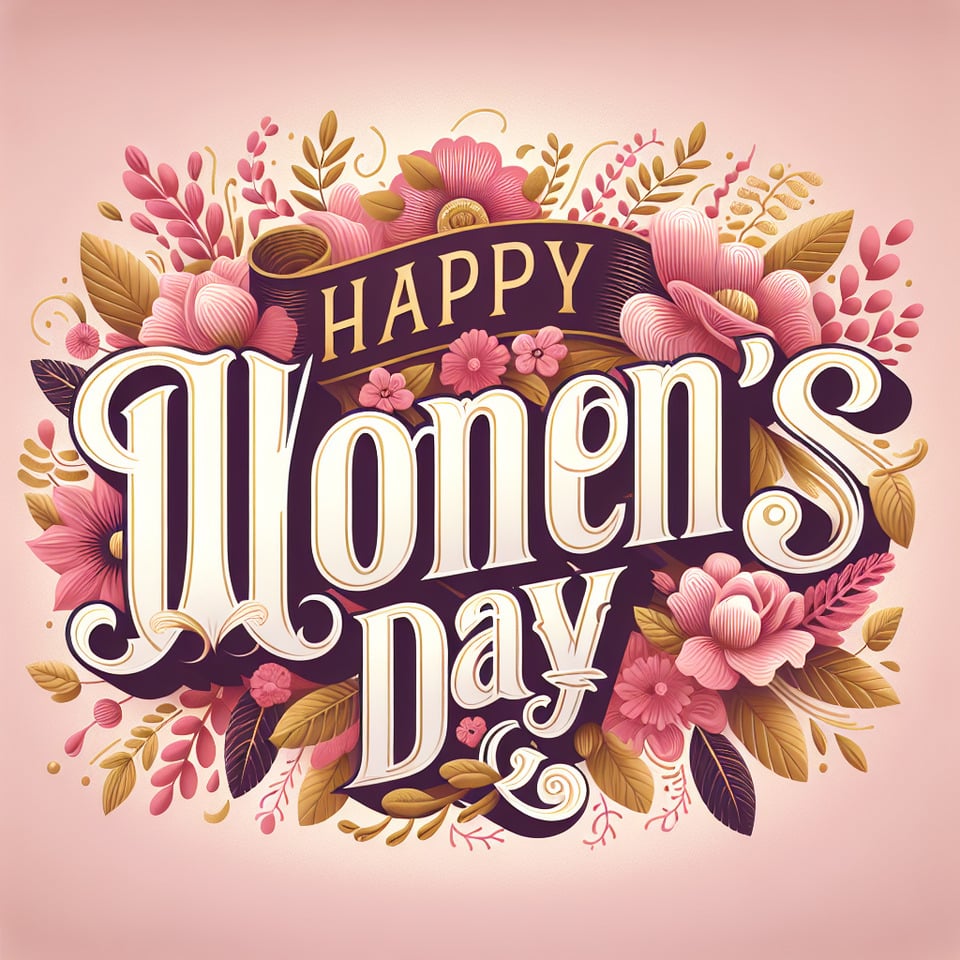 HAPPY WOMENS DAYtypography text effect image