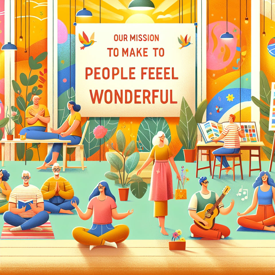 “Our mission is to make people feel wonderful” text effect image