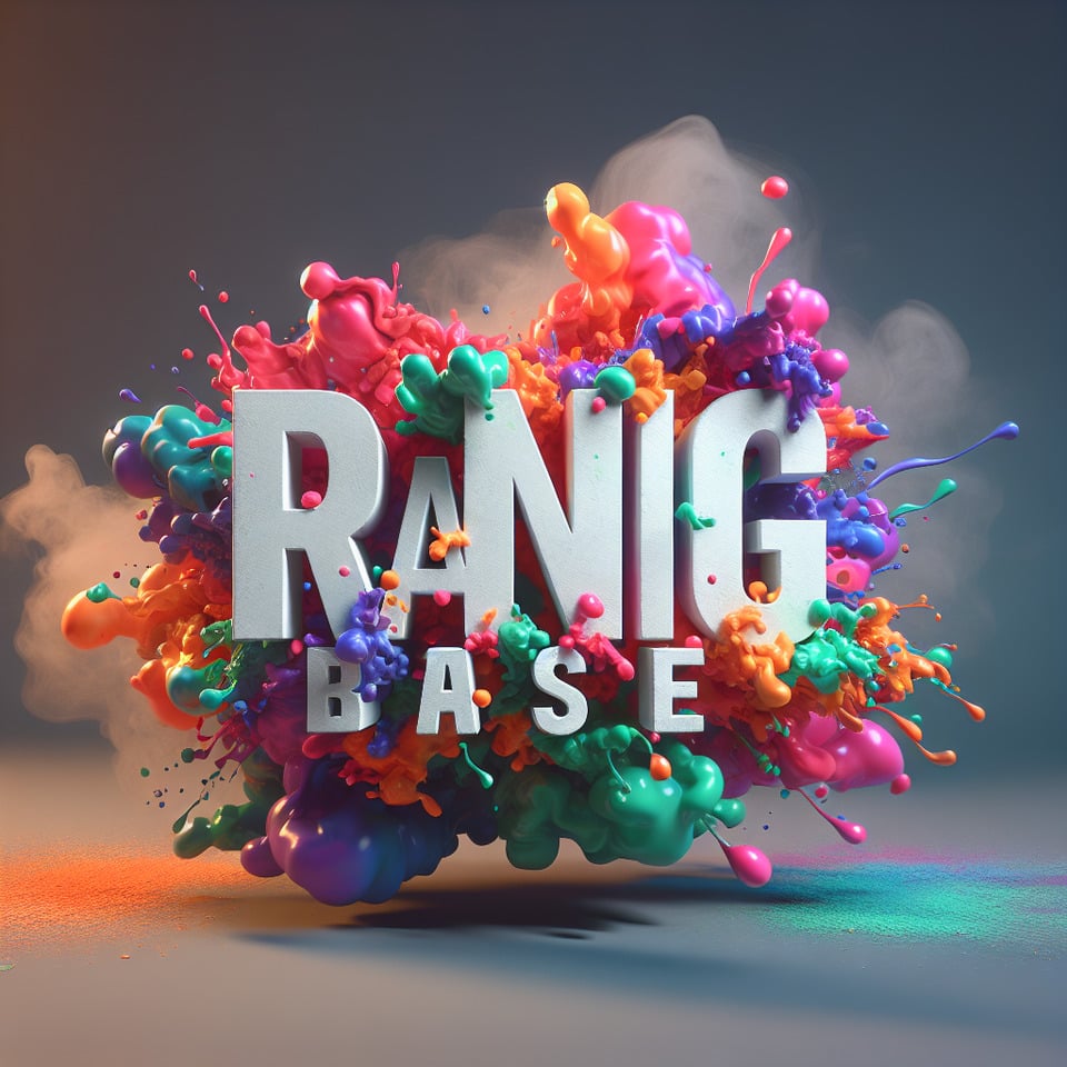 Text RANG BARSE colorful splash 3d text and smoky transparent backgroundRealistic detailed view. text effect image