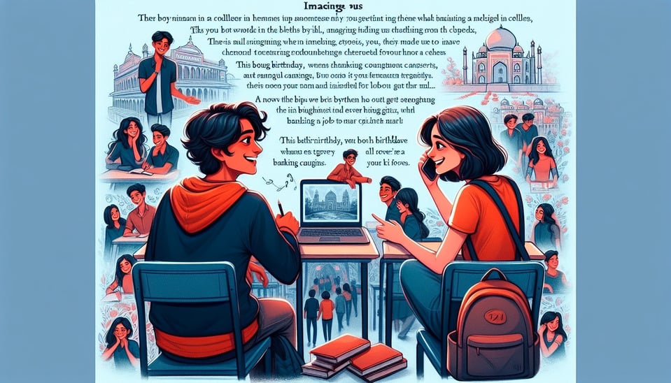 My name is Gourav Awasthiand my partner's name is Sejal Jain.,,The story begins in collegewhere we meet for the first time in the classroom. UnfortunatelyI sit back at her branch and do some work on my laptop. My friend already knows that girl called Sejal Jainwhose birthday is on March 82023. Our college organized a college trip to Bamori for Bhumi Poojan of the new college on June 222023 where we mettalkedcracked jokessang songsplayedand became familiar with each other. After the tripshe sent me an Instagram requestso I accepted it. She messaged me hiso I just replied hiand then the healthy conversation started. At that timemy college journey is finishedand I move on to further studies. I go to Indore from Guna on July 52023 (at the time of goingshe asks meCan we talk on a call? at this timewe talk for the first timewhen I am on the station ) in search of a college for an MCA degree so that we can make our career in the field of computers. I looked at many colleges in Indorebut I selected only two among them and applied for counseling. But maybe our bad luck was on our sideso we did not get any college. Then I thought that if we did not find any collegesthen we should prepare for some government jobs. Then I suggested Sejal for banking; she also got readyand I was also ready. On August 22023my birthday was celebrated by her in Guna. SurprisinglyI was very impressed with this nature of Sejaland I am very happy to think about our upcoming days. So both of us came to Indore for banking coaching. But when she reached indore I was in Delhi at my sister's home. She brought demos of many coaching courses and suggested them to me. Then we liked one coaching centerCareer Power Indore. Then we got admission to it and deposited the advance fee. Coaching was starting. And we started going to regular coaching. Our journey has been very good from here; it has been uplifted and is still going like a flight. It is going very well. Thank youSejal (Chunnu)for your very good nature. Thank you so much to all. Finallyon December 192023I gave her a beautiful ring and a necklace from Phinox Mall. Occasionallywe are going to the mall by car on December 102023then we go to the Ujjain Mahakalarshware Templeand today is her birthdayMarch 82023. When I write this story we also go to the garba on October 202023with her cousin. We enjoy that dayand we also explore all the best temples in Indorelike Annapurna TemplePitraparvat TempleJain TemplesGomat Giri Templeand many more. She also gifted me a wonderful ring on her birthday. I am really very impressed. Thankyou Pucchu I will love you foreverthrough your ups and downs. I am grateful for all the memories we have created togetherand I look forward to many more adventures with you. Your presence in my life brings me so much joy and happinessand I cherish every moment spent with you. Thank you for being such an amazing partnerPucchu. I love you more than words can express. You are my rockmy best friendand my soulmate. I cannot imagine my life without you by my side. Your love and support mean the world to meand I promise to always be there for youjust like you have always been there for me. Togetherwe can conquer anything that comes our way. I am truly blessed to have you in my lifePucchu. Thank you for everything you do for me. I love you more than you will ever know. (QuillBot) (QuillBot),,,Please don't forget me in your life. I cherish the memories we have created together and look forward to many more adventures with you. Your love and thoughtfulness mean the world to meand I will always hold you close to my heart. Thank you for being a special part of my lifePucchu. (QuillBot) text effect image
