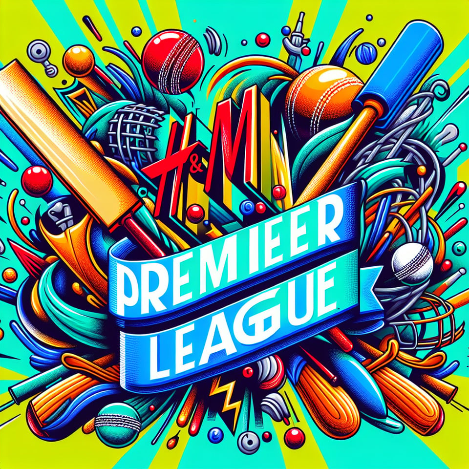 H&M Premier league text should come like a cricket effort text effect image